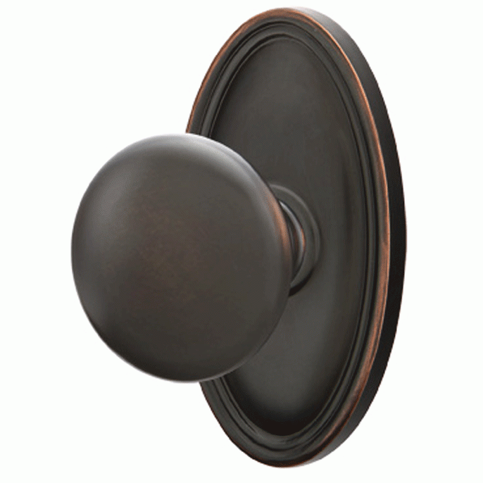 ##Antique Hardware## Solid Brass Providence Door Knob Set With Oval Rosette