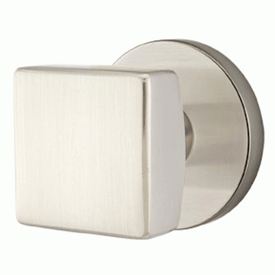 ##Antique Hardware## Solid Brass Square Knob With Disk Rosette (Several Finish Options)