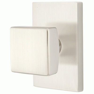 Antique Hardware Emtek Solid Brass Square Knob With Modern Rectangular Rosette (Several Finish Options) EMTEK DOOR KNOB