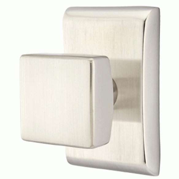 Antique Hardware Emtek Solid Brass Square Knob With Neos Rosette (Several Finish Options) EMTEK DOOR KNOB