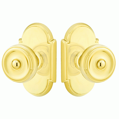 ##Antique Hardware## Solid Brass Waverly Door Knob Set With # 8 Rosette (Several Finish Options)