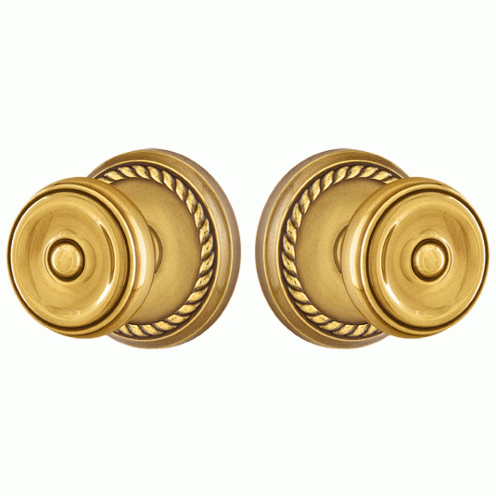 Antique Hardware Emtek Solid Brass Waverly Door Knob Set With Rope Rosette (Several Finish Options) EMTEK DOOR KNOB