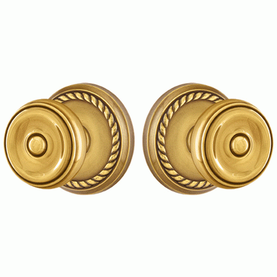 Antique Hardware Emtek Solid Brass Waverly Door Knob Set With Rope Rosette (Several Finish Options) EMTEK DOOR KNOB