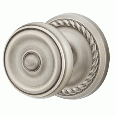 Antique Hardware Emtek Solid Brass Waverly Door Knob Set With Rope Rosette (Several Finish Options) EMTEK DOOR KNOB