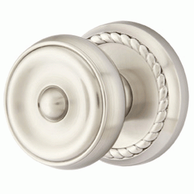 Antique Hardware Emtek Solid Brass Waverly Door Knob Set With Rope Rosette (Several Finish Options) EMTEK DOOR KNOB