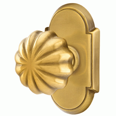 Antique Hardware Emtek Solid Brass Melon Door Knob Set With # 8 Rosette (Several Finish Options) EMTEK DOOR KNOB