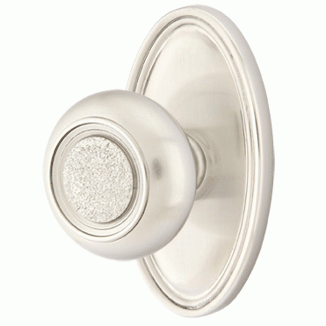 ##Antique Hardware## Solid Brass Belmont Door Knob Set With Oval Rosette (Several Finish Options)