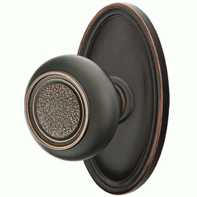 ##Antique Hardware## Solid Brass Belmont Door Knob Set With Oval Rosette (Several Finish Options)