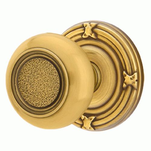 ##Antique Hardware## Solid Brass Belmont Door Knob Set With Ribbon & Reed Rosette (Several Finish Options)