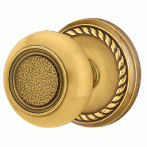 ##Antique Hardware## Solid Brass Belmont Door Knob Set With Rope Rosette (Several Finish Options)