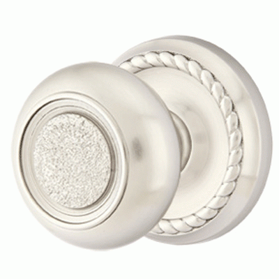 ##Antique Hardware## Solid Brass Belmont Door Knob Set With Rope Rosette (Several Finish Options)