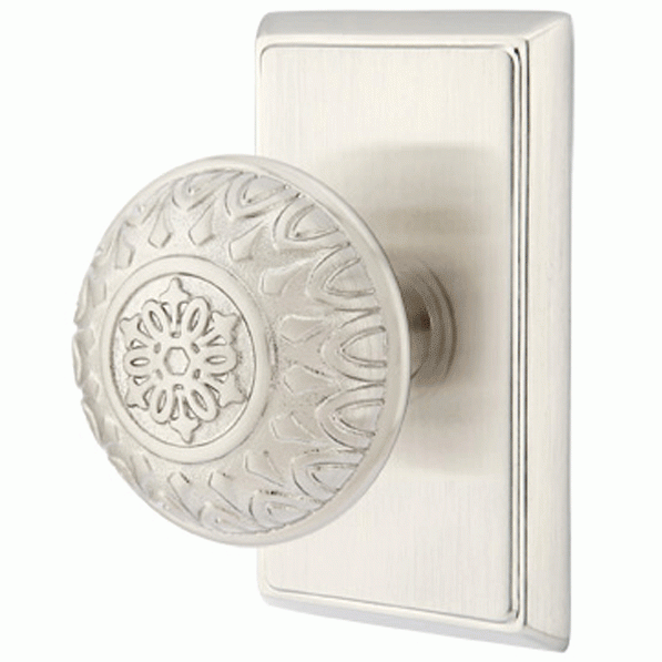 Antique Hardware Emtek Solid Brass Lancaster Door Knob Set With Rectangular Rosette (Several Finishes Available) EMTEK DOOR KNOB