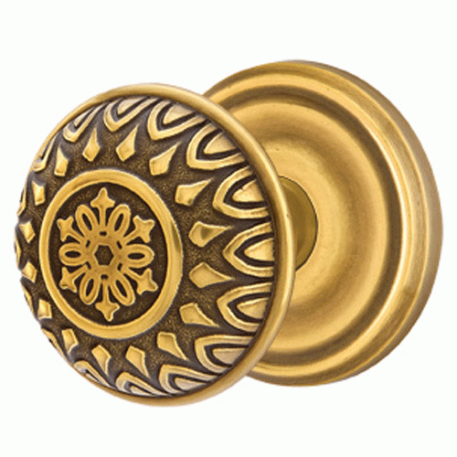 ##Antique Hardware## Solid Brass Lancaster Door Knob Set With Regular Rosette (Several Finish Options)