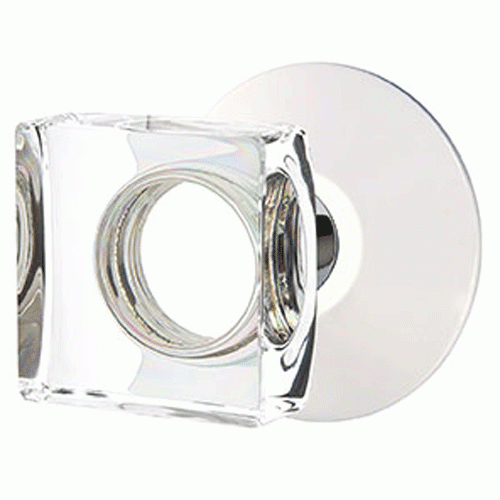 ##Antique Hardware## Modern Square Crystal Door Knob Set With Modern Rosette (Several Finish Options)