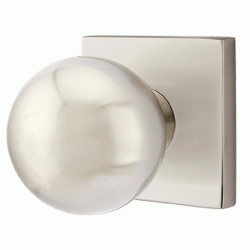 ##Antique Hardware## Solid Brass Orb Door Knob Set With Square Rosette (Several Finish Options)