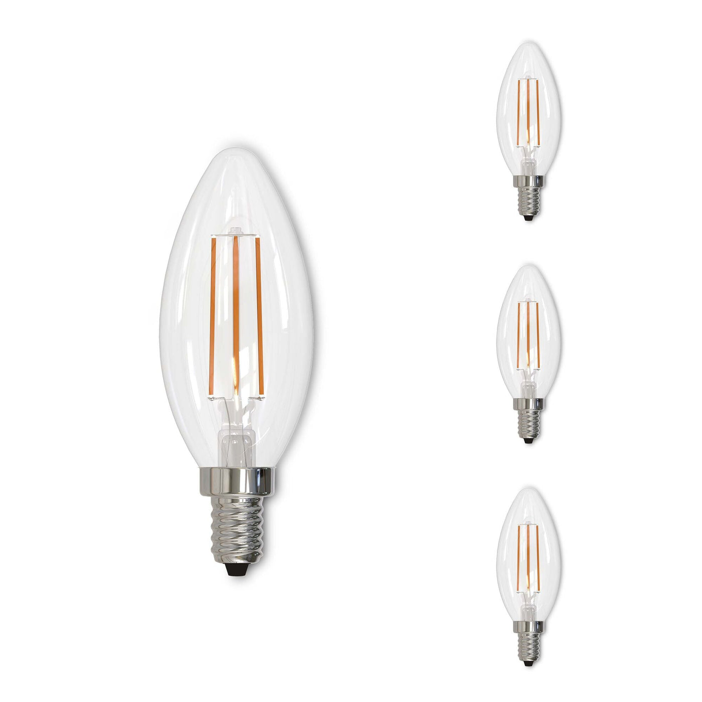 Antique Hardware 4W LED B11 2700K Filament E12 Fully Compatible Dimming JA8-4PK Bulb