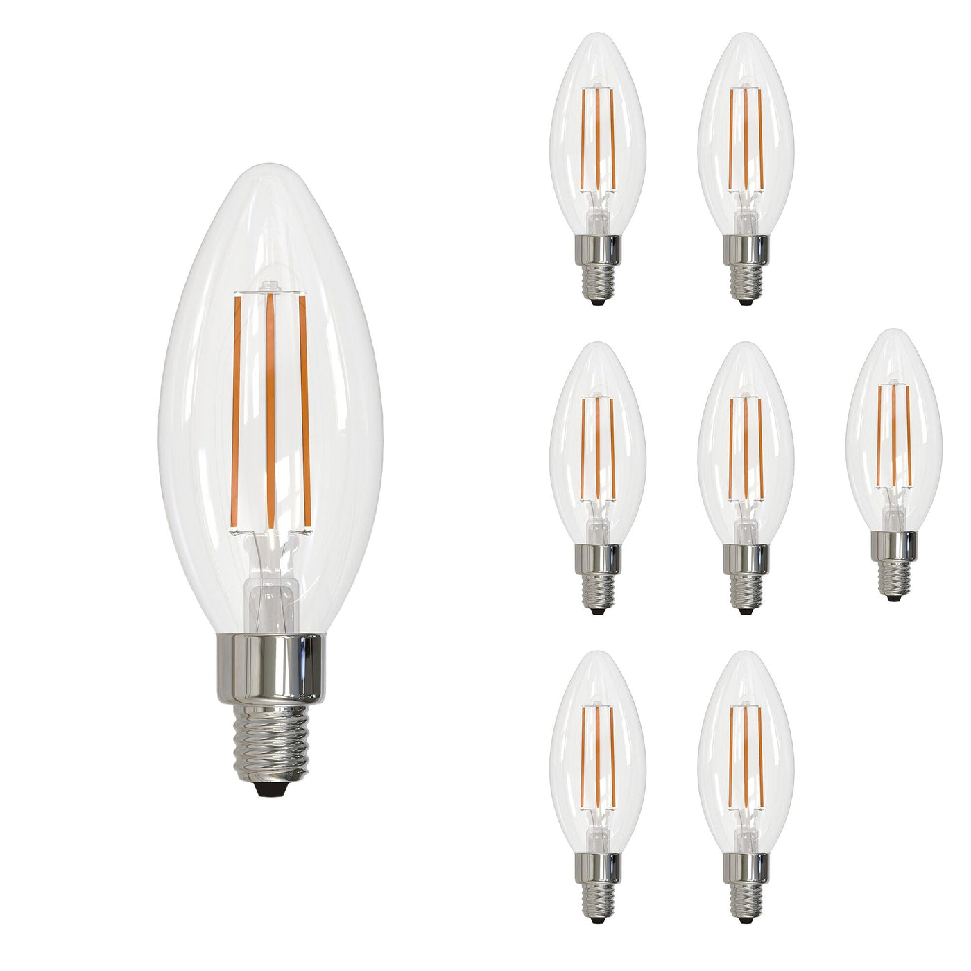 Antique Hardware 4W LED B11 2700K Filament E12 DIM-8PK Bulb