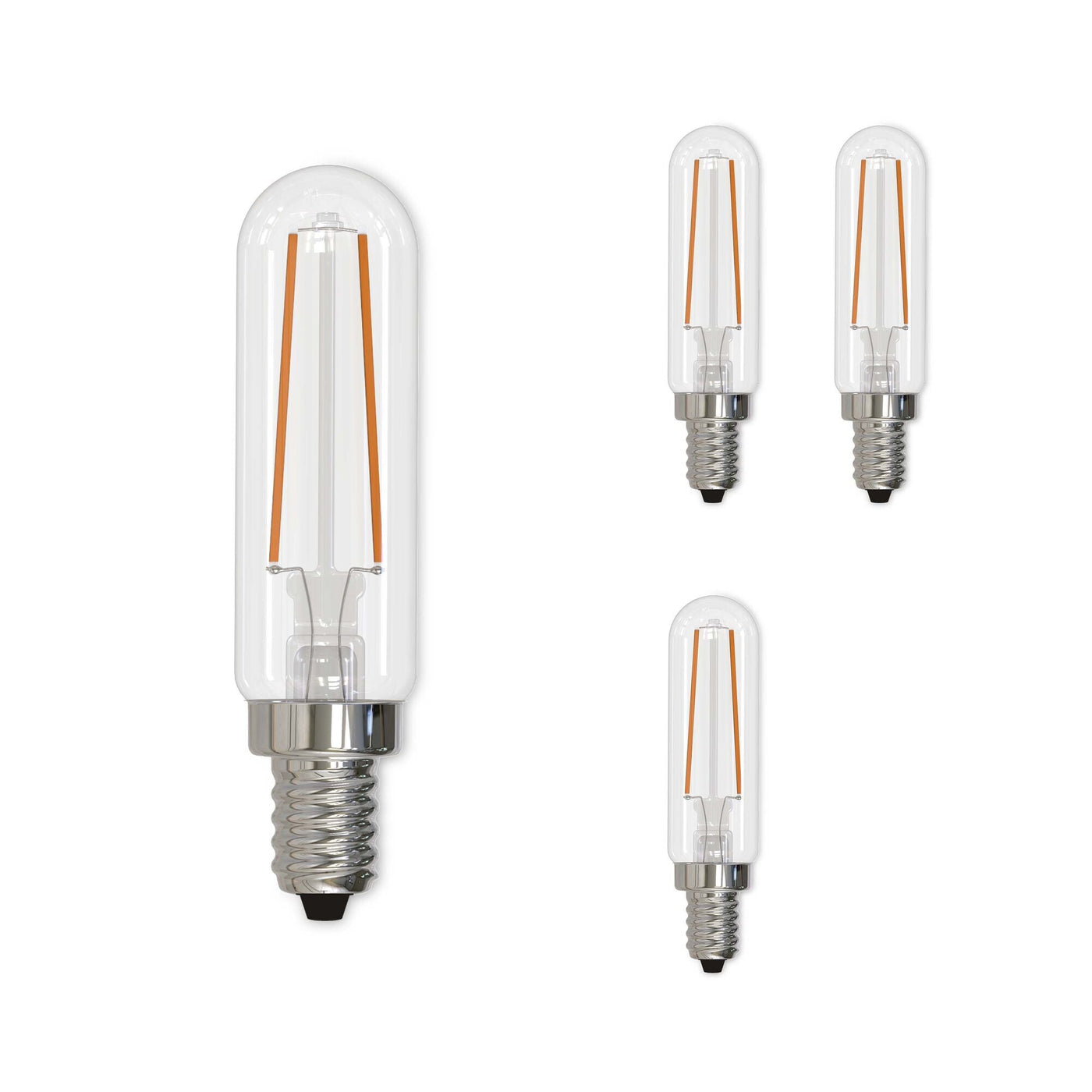 Antique Hardware 2.5W LED T6 3000K Filament E12 Clear Fully Compatible DIMMING-4PK Bulb