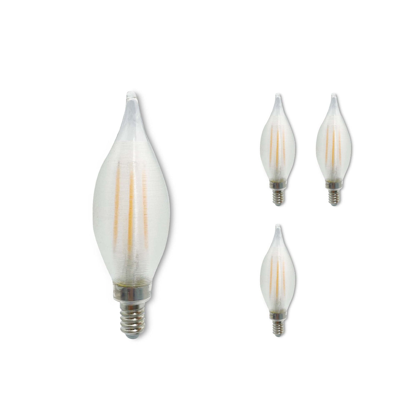 Antique Hardware 4W LED C11 2700K Filament E12 Satin Spunlite Fully Compatible Dimming - 4PK Bulb