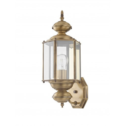 ##Antique Hardware## 1 Light Antique Brass Outdoor Wall Lantern