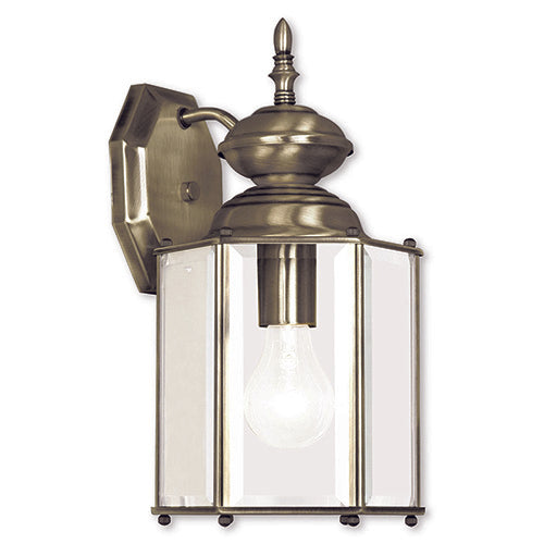 ##Antique Hardware## 1 Light Antique Brass Outdoor Wall Lantern