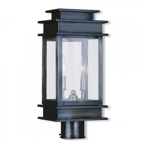##Antique Hardware## 2 Light Vintage Pewter Outdoor Post Top Lantern
