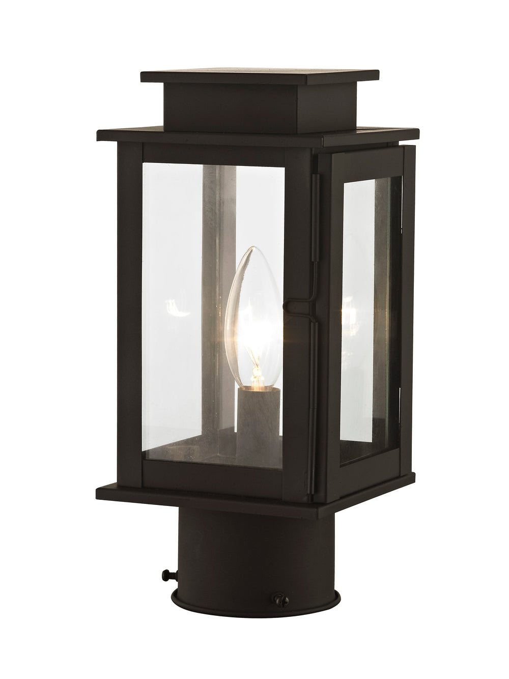 ##Antique Hardware## 1 Light Bronze Outdoor Post Top Lantern