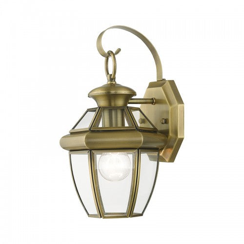 ##Antique Hardware## 1 Light Antique Brass Outdoor Wall Lantern