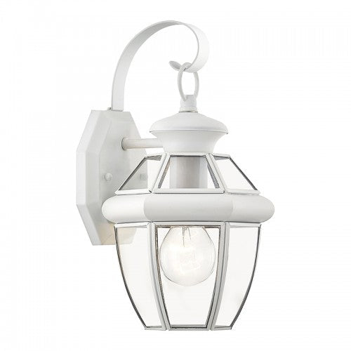 ##Antique Hardware## 1 Light White Outdoor Wall Lantern