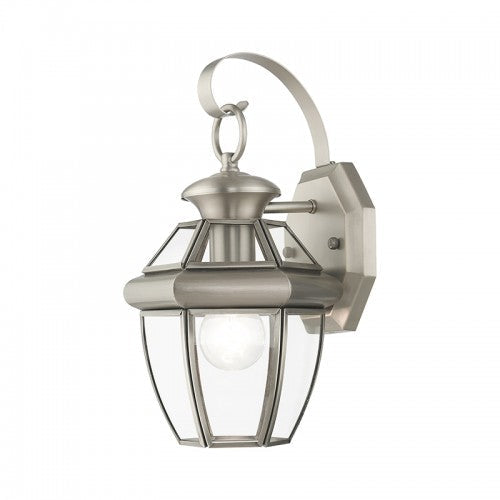 ##Antique Hardware## 1 Light Brushed Nickel Outdoor Wall Lantern