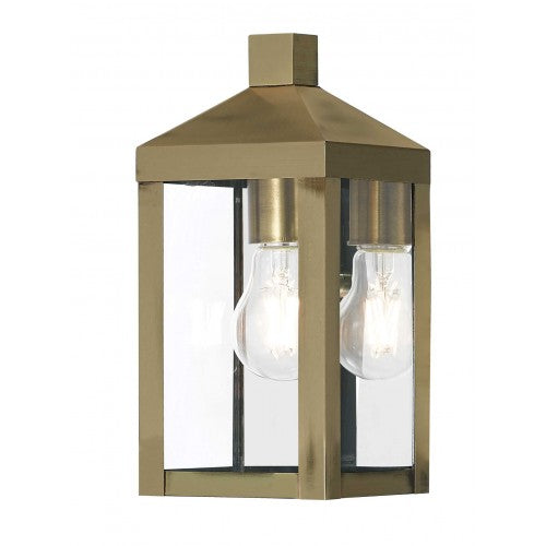 ##Antique Hardware## 1 Light Antique Brass Outdoor Wall Lantern