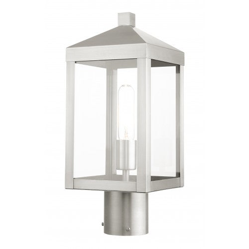 ##Antique Hardware## 1 Light Brushed Nickel Outdoor Post Top Lantern