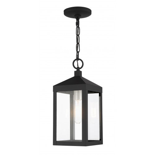 Antique Hardware 1 Light Black Outdoor Pendant Lantern Post