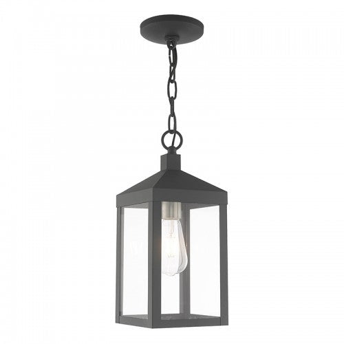 ##Antique Hardware## 1 Light Scandinavian Gray Outdoor Pendant Lantern