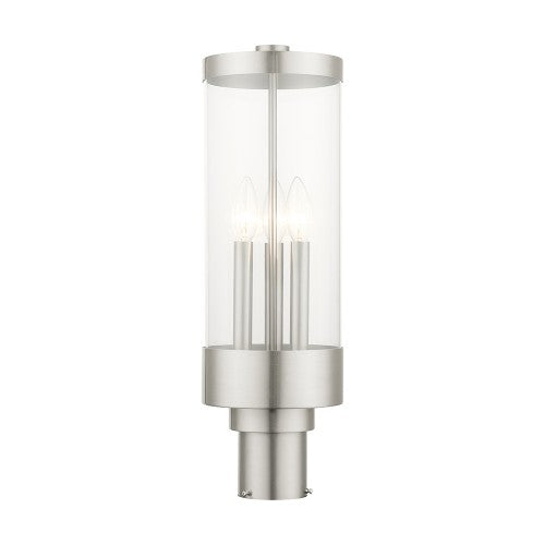 Antique Hardware 3 Light Brushed Nickel Outdoor Post Top Lantern Post