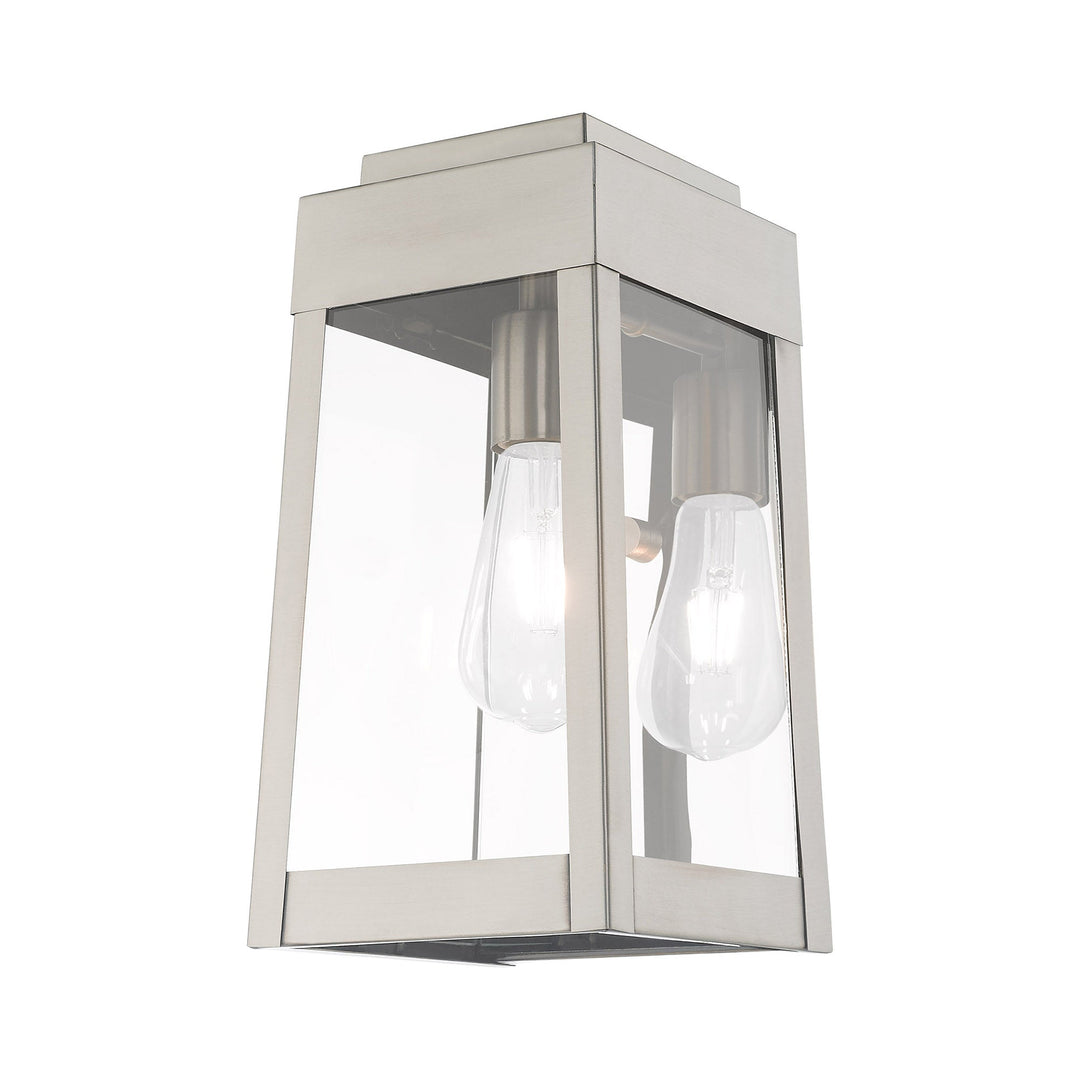 ##Antique Hardware## 1 Light Brushed Nickel Outdoor Wall Lantern