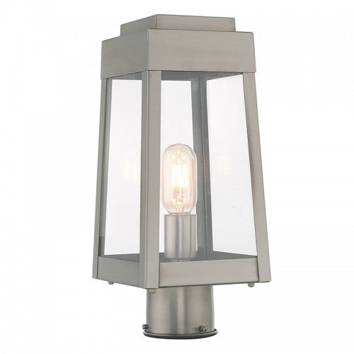 ##Antique Hardware## 1 Light Brushed Nickel Outdoor Post Top Lantern