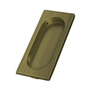 ##Antique Hardware## Rectangular Solid Brass Flush Pull