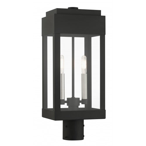 Antique Hardware 2 Light Black Outdoor Post Top Lantern Post