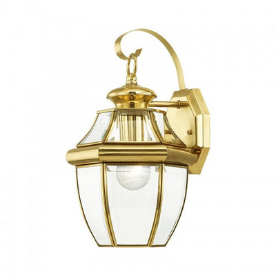 ##Antique Hardware## 1 Light Polished Brass Outdoor Wall Lantern