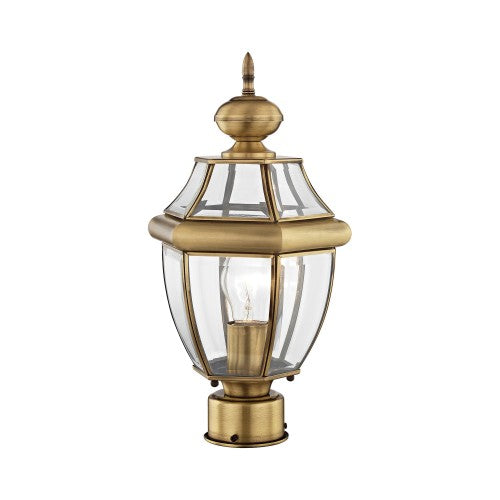 ##Antique Hardware## 1 Light Antique Brass Outdoor Post Top Lantern