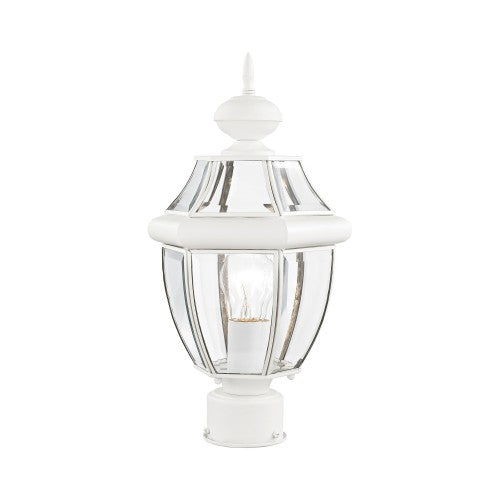 ##Antique Hardware## 1 Light White Outdoor Post Top Lantern