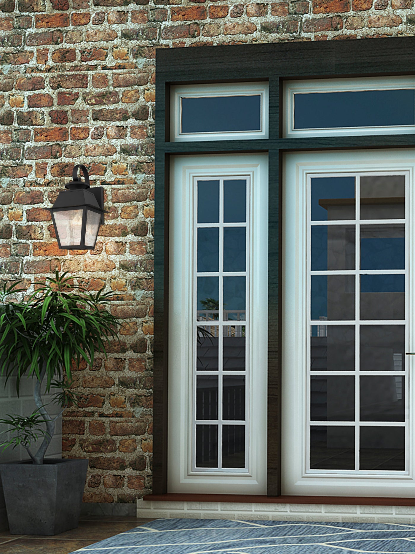 ##Antique Hardware## 1 Light Black Outdoor Wall Lantern