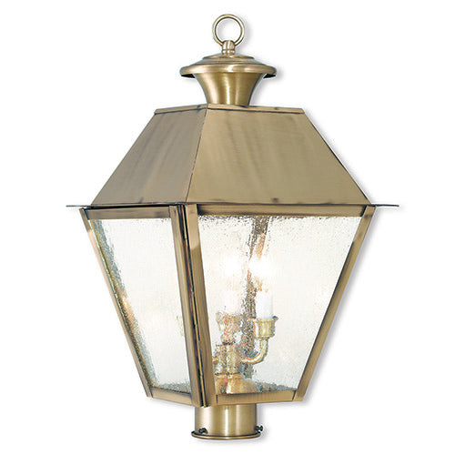 ##Antique Hardware## 3 Light Antique Brass Post Top Lantern