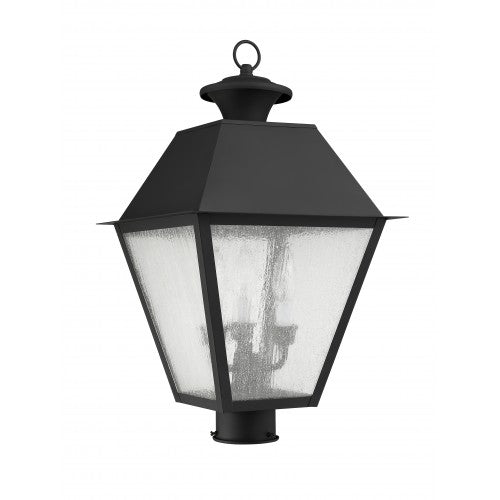 ##Antique Hardware## 3 Light Black Outdoor Post Top Lantern