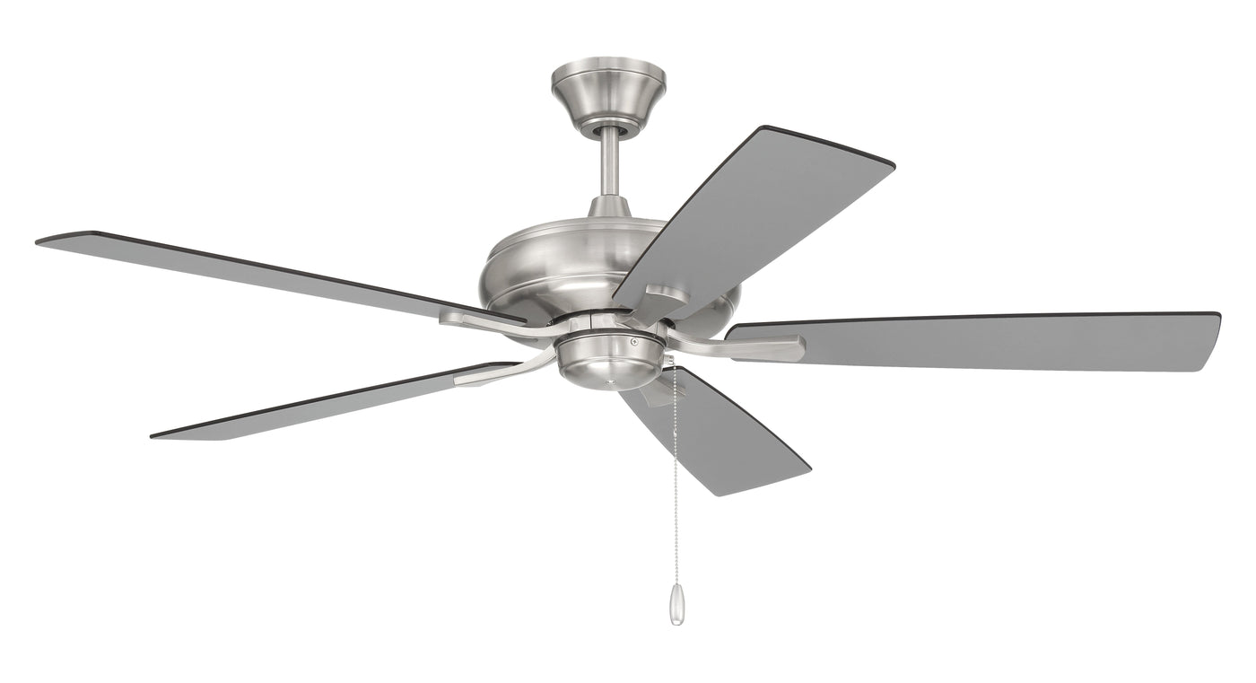 Antique Hardware 52" Eos in Brushed Polished Nickel w/ Brushed Nickel/Greywood Blades Ceiling Fan