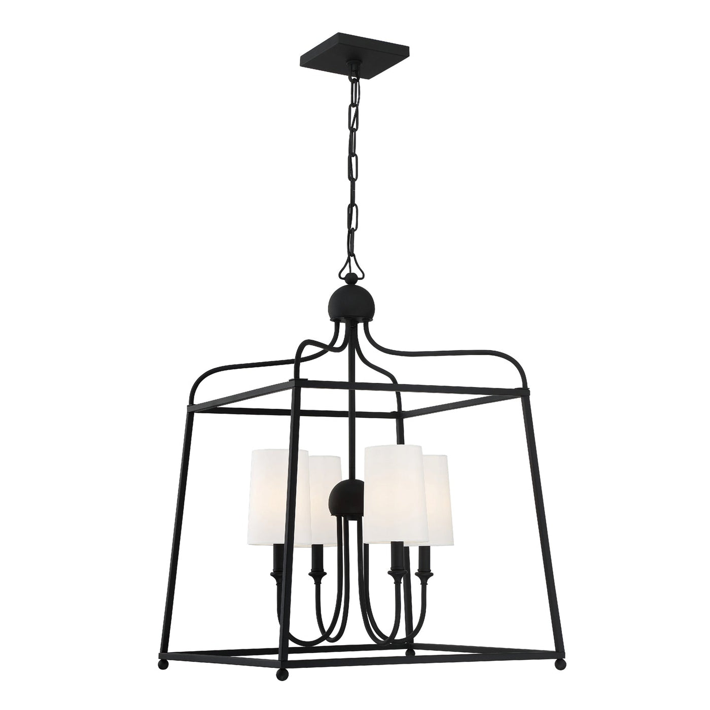 ##Antique Hardware## Libby Langdon Sylvan 4 Light Black Forged Chandelier