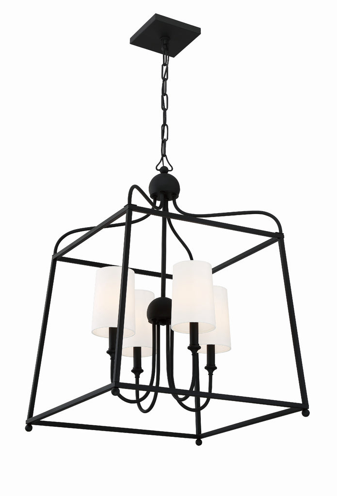 ##Antique Hardware## Libby Langdon Sylvan 4 Light Black Forged Chandelier