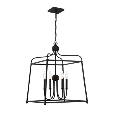 ##Antique Hardware## Libby Langdon Sylvan 4 Light Black Forged Chandelier