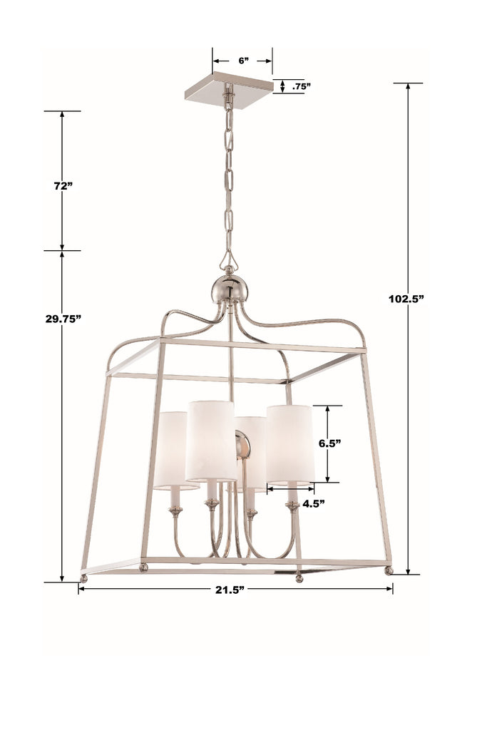 ##Antique Hardware## Libby Langdon Sylvan 4 Light Polished Nickel Chandelier